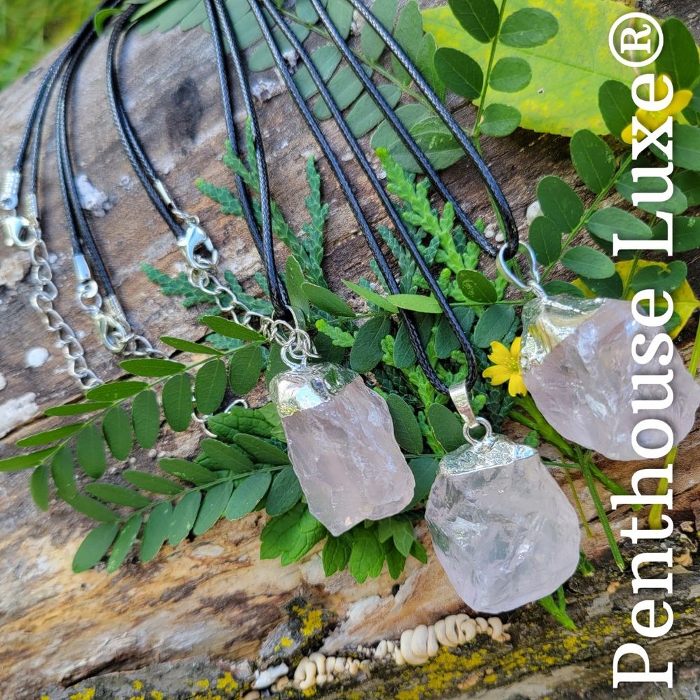 FINAL DAY!! REAL Rose Quartz Pendant Silver Necklace - Picture 4 of 6